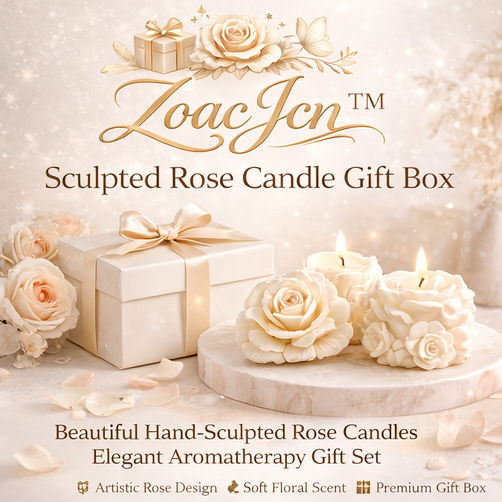 ZoacJcn™ Sculpted Rose Candle Gift Box – Luxury Aromatherapy Floral Art Candle Set for Home Decor, Relaxation, and Elegant Gifting